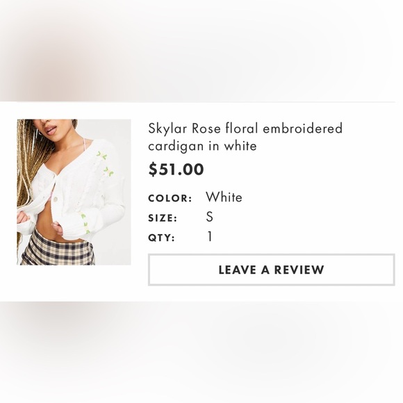 Skylar Rose floral embroidered cardigan in white - Picture 3 of 3